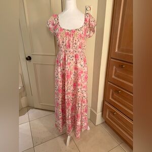 LoveShackFancy Pink Floral Dress